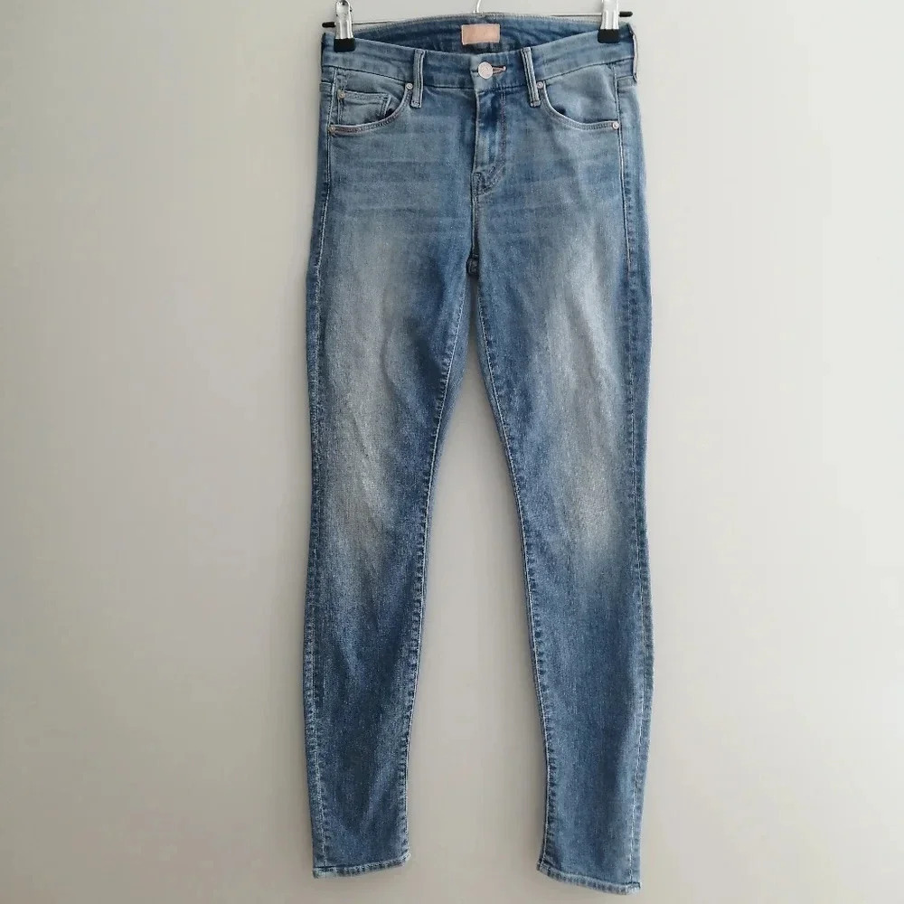 Mother The Looker Skinny Jeans in Light Kitty Light Wash Size 25 - Picture 3 of 15